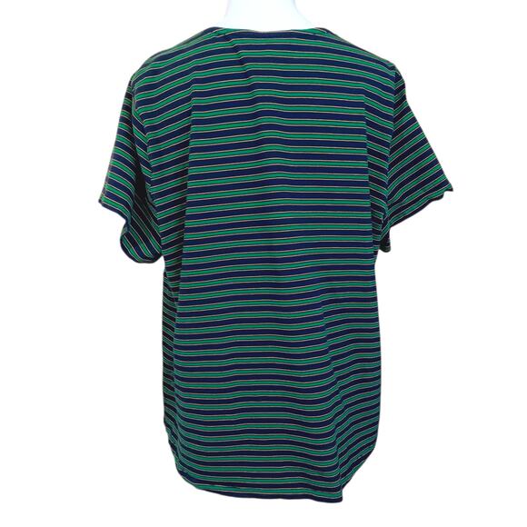 Y2K VINTAGE TOMMY HILFIGER Top Blouse Plus 3X VNeck Green Blue Flowy Casual Work - Picture 2 of 9